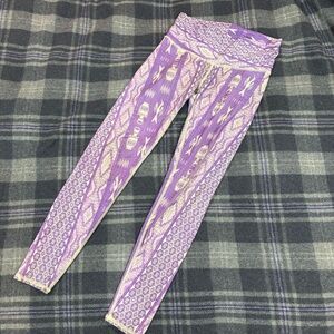 Teeki Purple Tribal Print Leggings